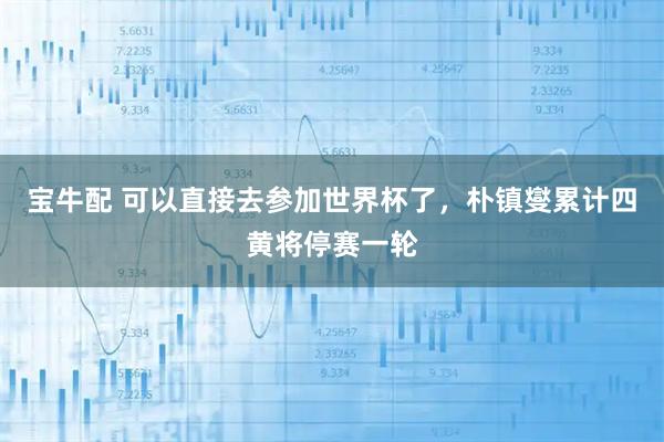宝牛配 可以直接去参加世界杯了,朴镇燮累计四黄将停赛一轮